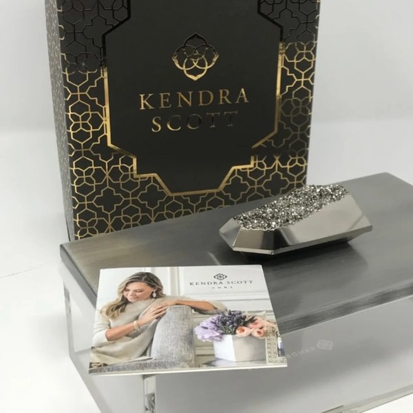 NWT Kendra Scott Antique Silver Drusy Acrylic Box! - Picture 5 of 11